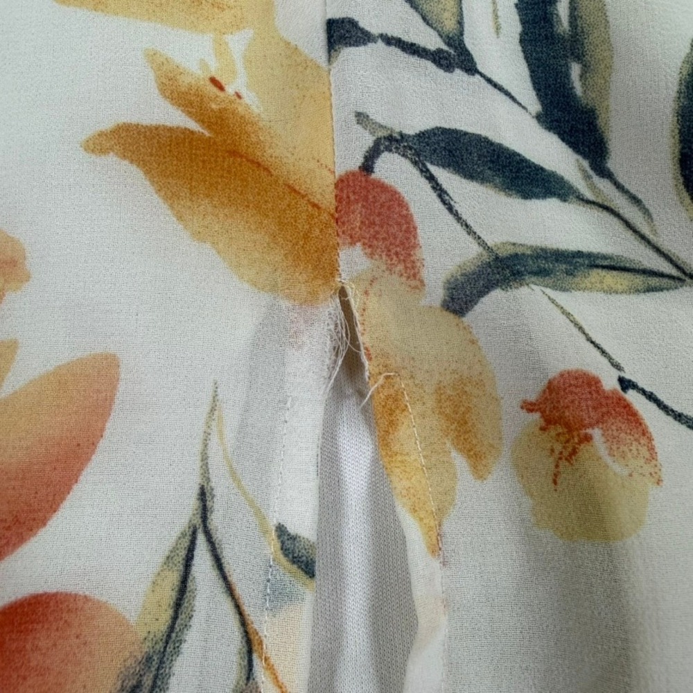 Lily Rose Floral Crochet Lace Bodice Maxi Dress White Orange Yellow Womens Large - Picture 4 of 9